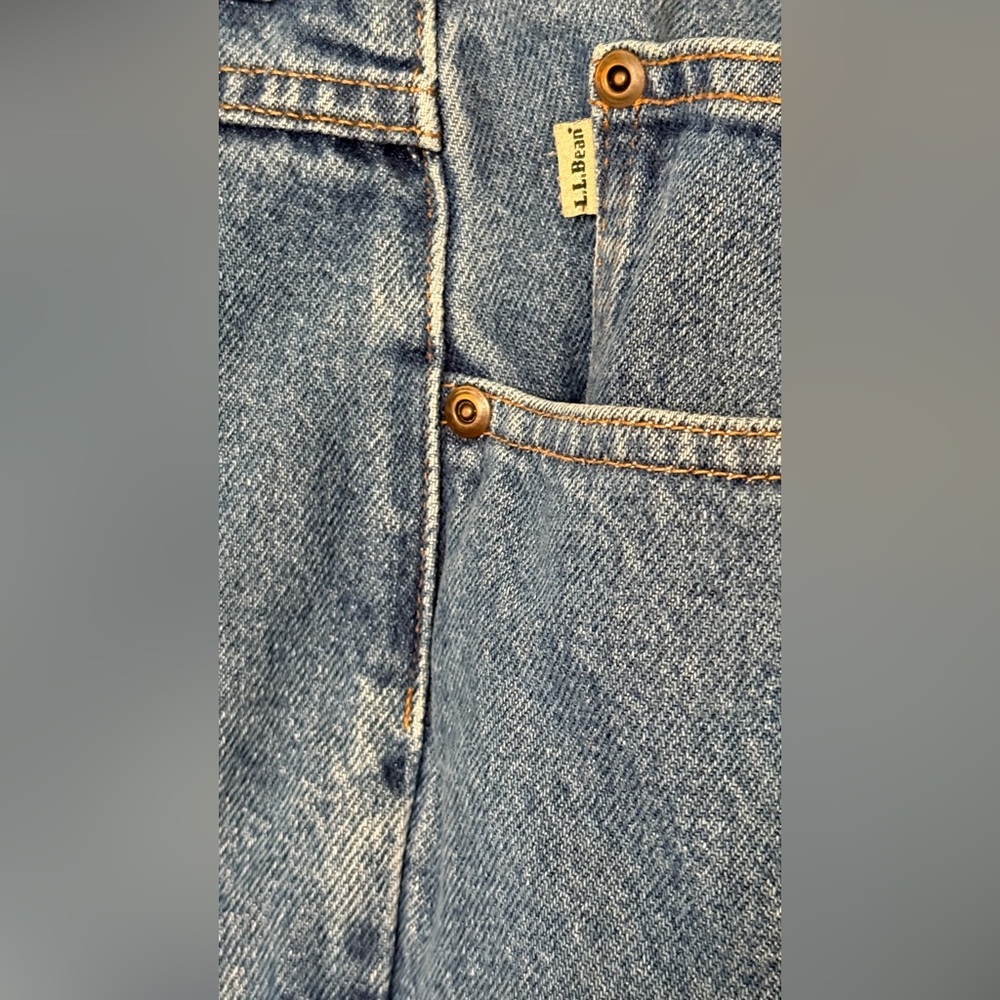 MEN'S JEANS Relaxed Fit Medium Blue Denim Wash Straight Leg LL Bean Double L - Picture 5 of 14